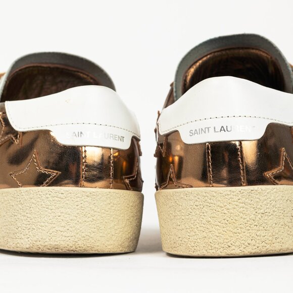 Saint Laurent SL/06 Gold Patent Star Low-Top Sneakers - Picture 10 of 12